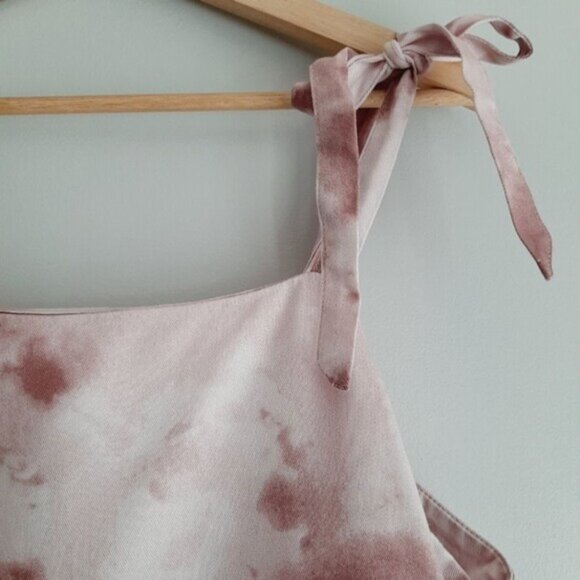 RIPZONE Tie-Dye Pink Tie Shoulder Tank Top Smocked Back Sz XL - Picture 6 of 13